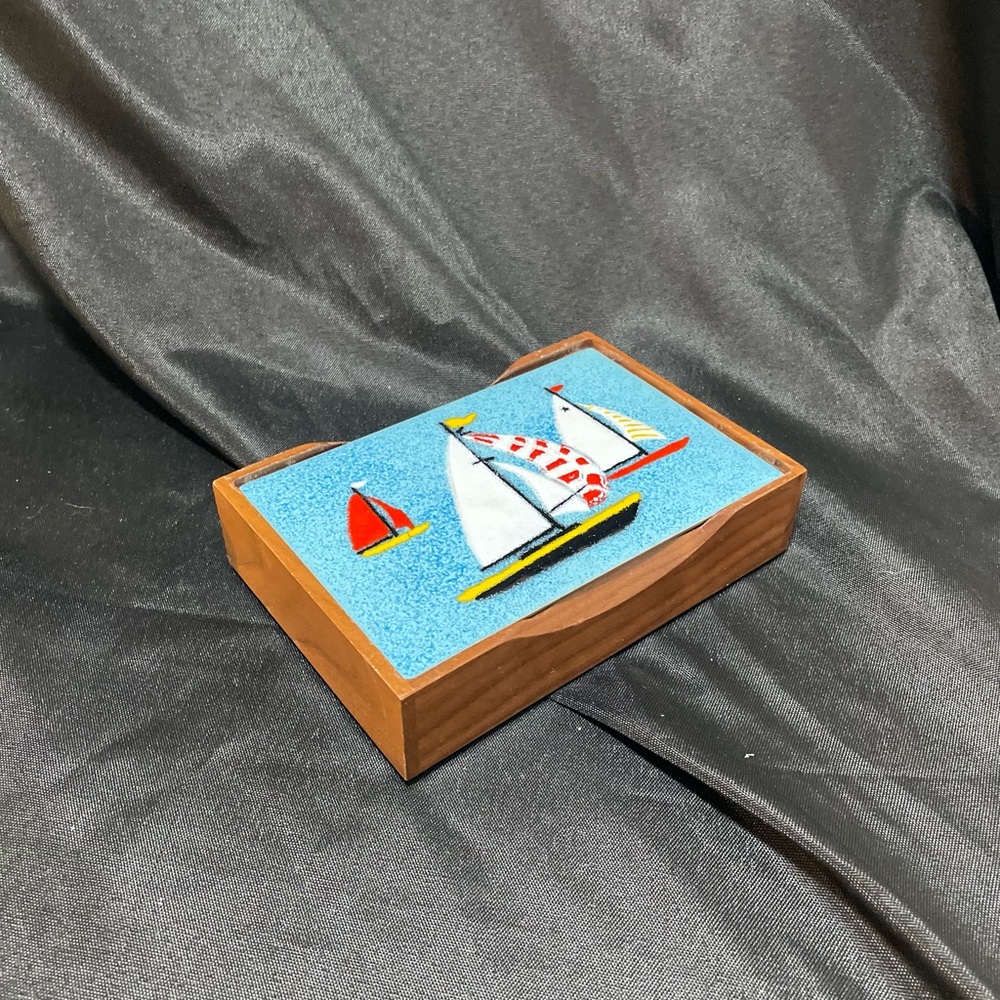Vintage Wooden Box Sailing Nautical